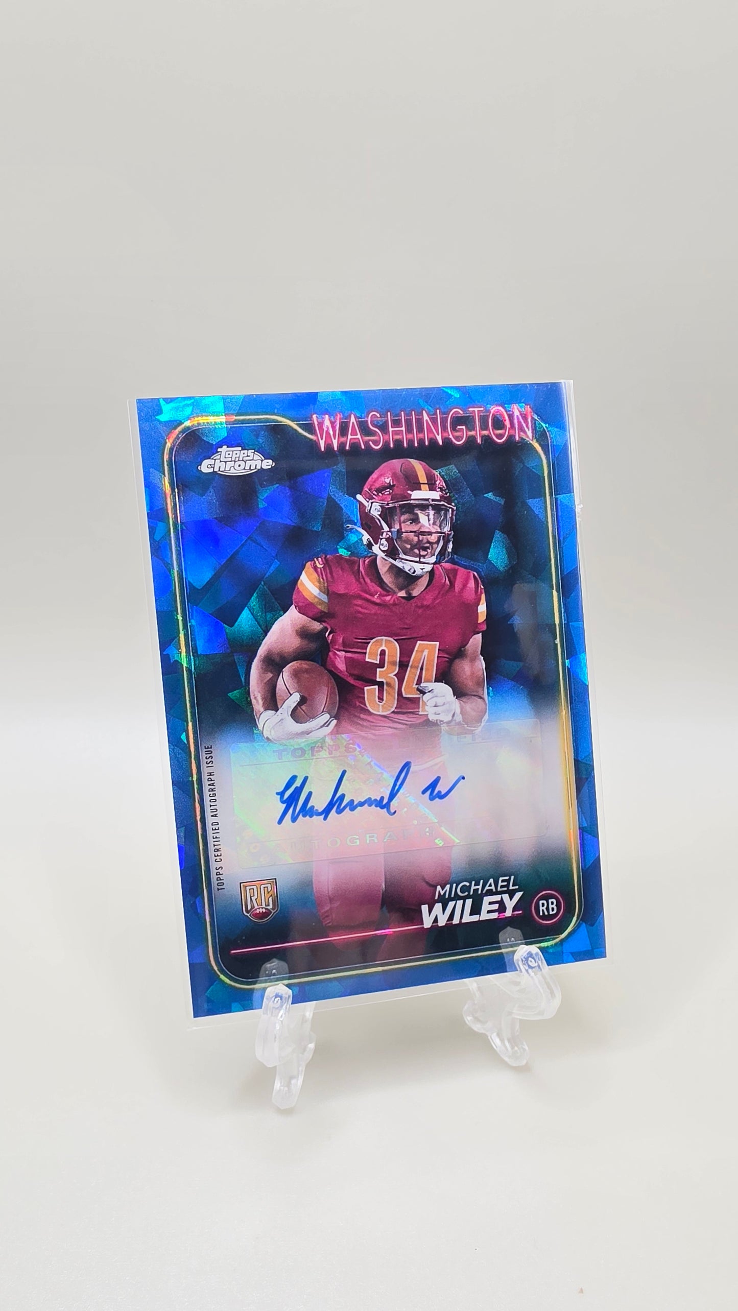 2024 Topps Chrome Michael Wiley Blue Refractor Auto Card #RA-MWI