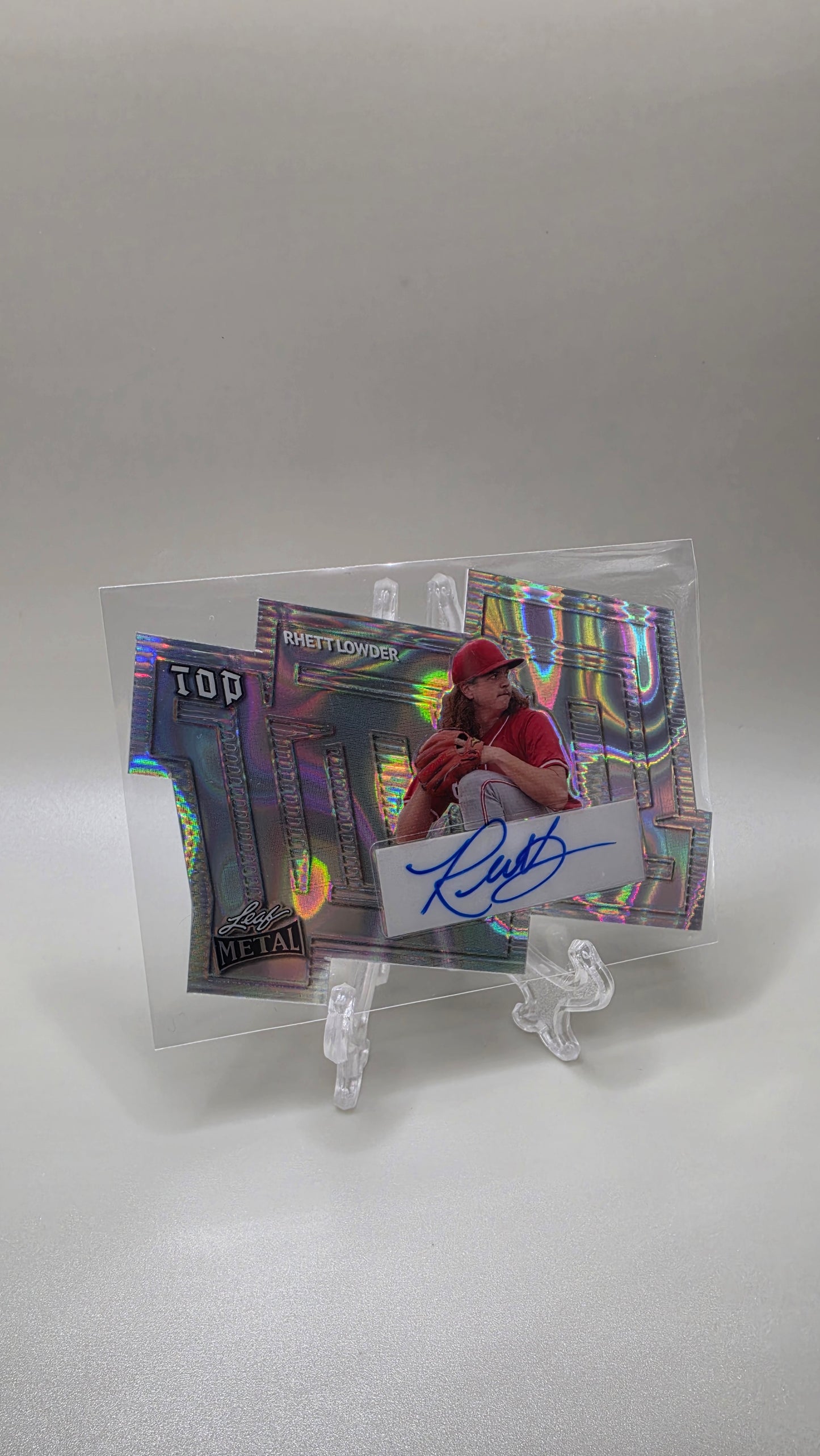 2024 Leaf Metal Top 100 Rhett Lowder Die Cut Auto #/25 Card # T-RL1