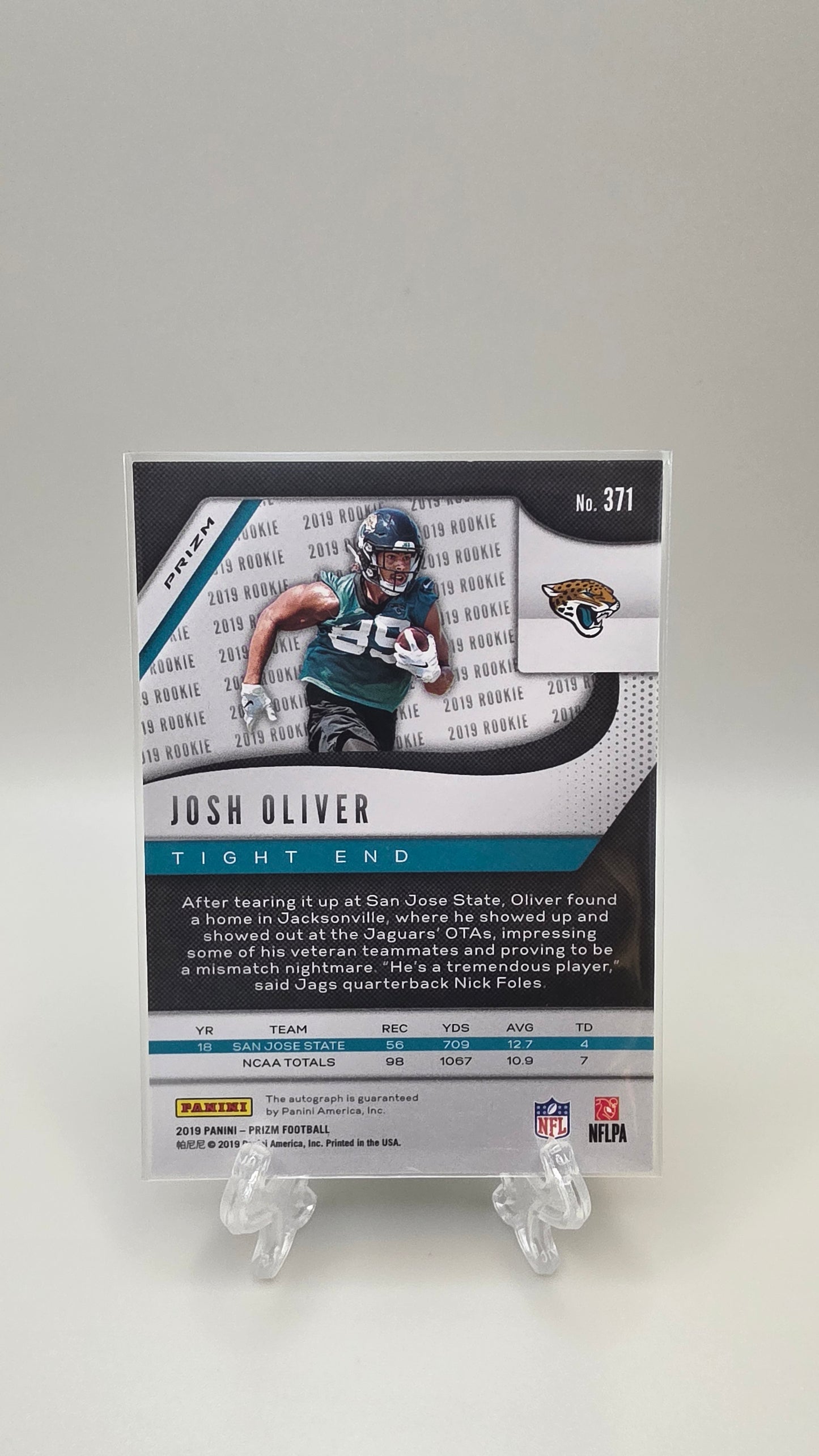 2019 Prizm Josh Oliver Silver Prizm Rookie Auto #371