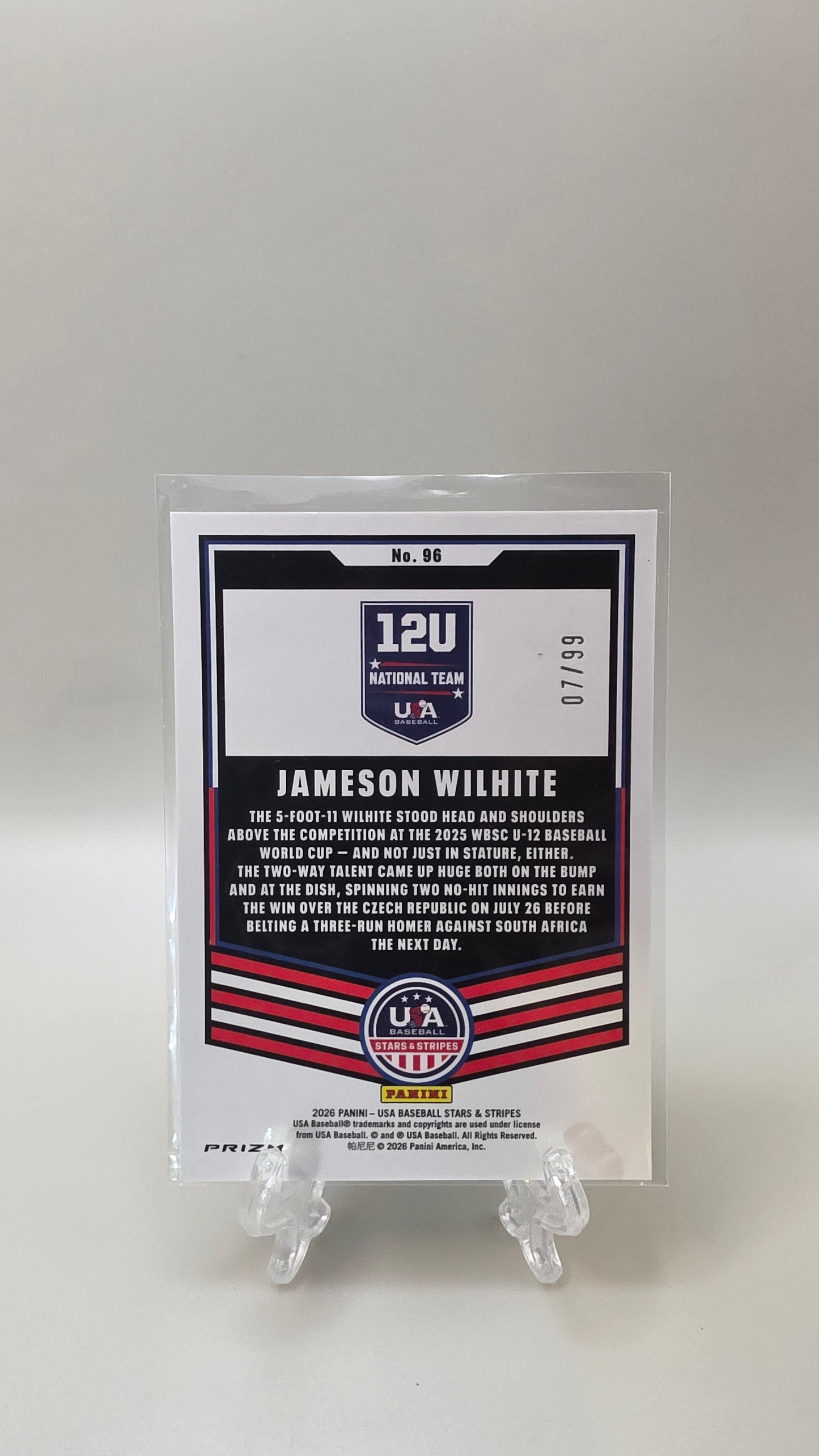 2026 Stars & Stripes Jameson Wilhite Green Parallel /99 #96