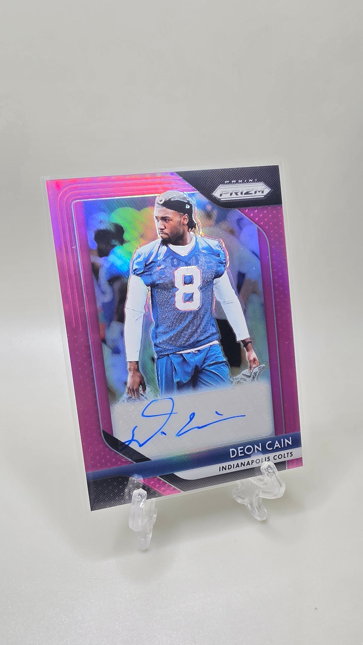 2018 Panini Prizm Deon Cain Pink Prizm Auto Card #RA-DCA