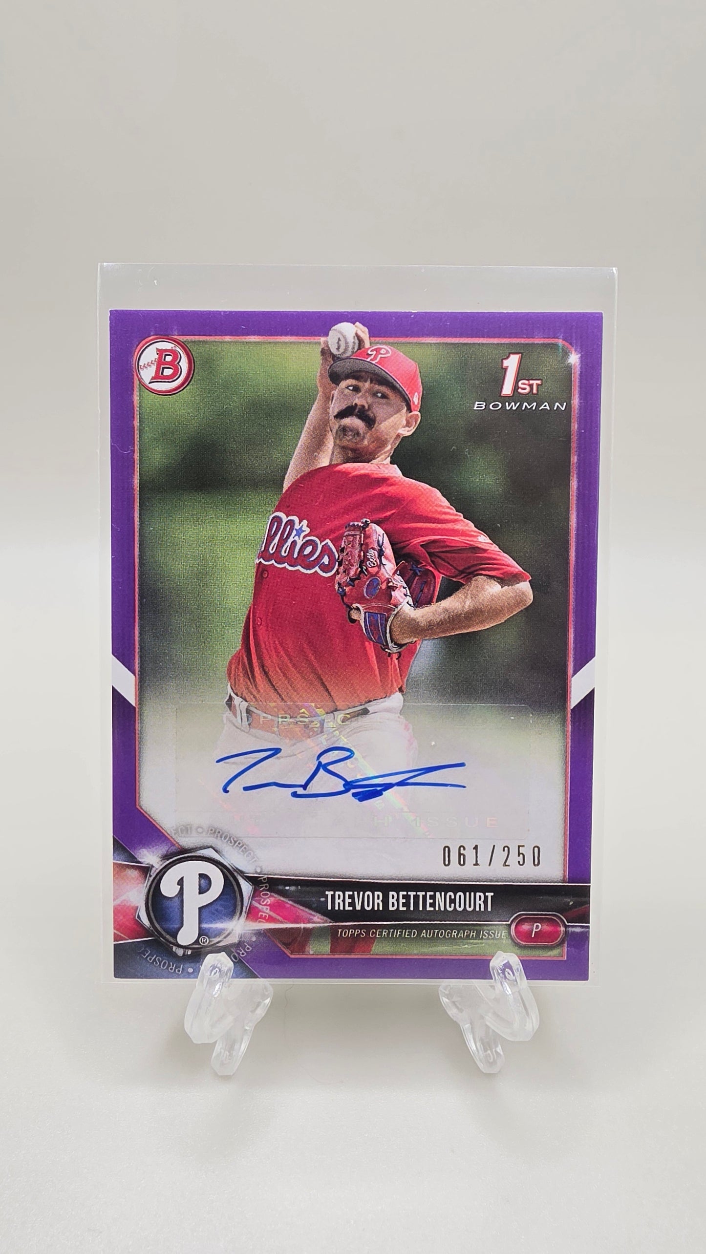 2018 Bowman 1st Trevor Bettencourt Purple Auto /250 #PA-TB