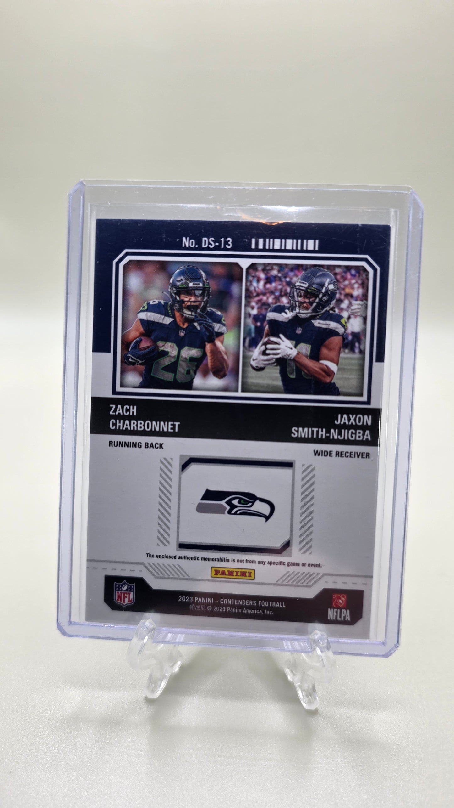 Zach Charbonnet & Jaxon Smith-Njigba Rookie Ticket Jersey Card #DS-13