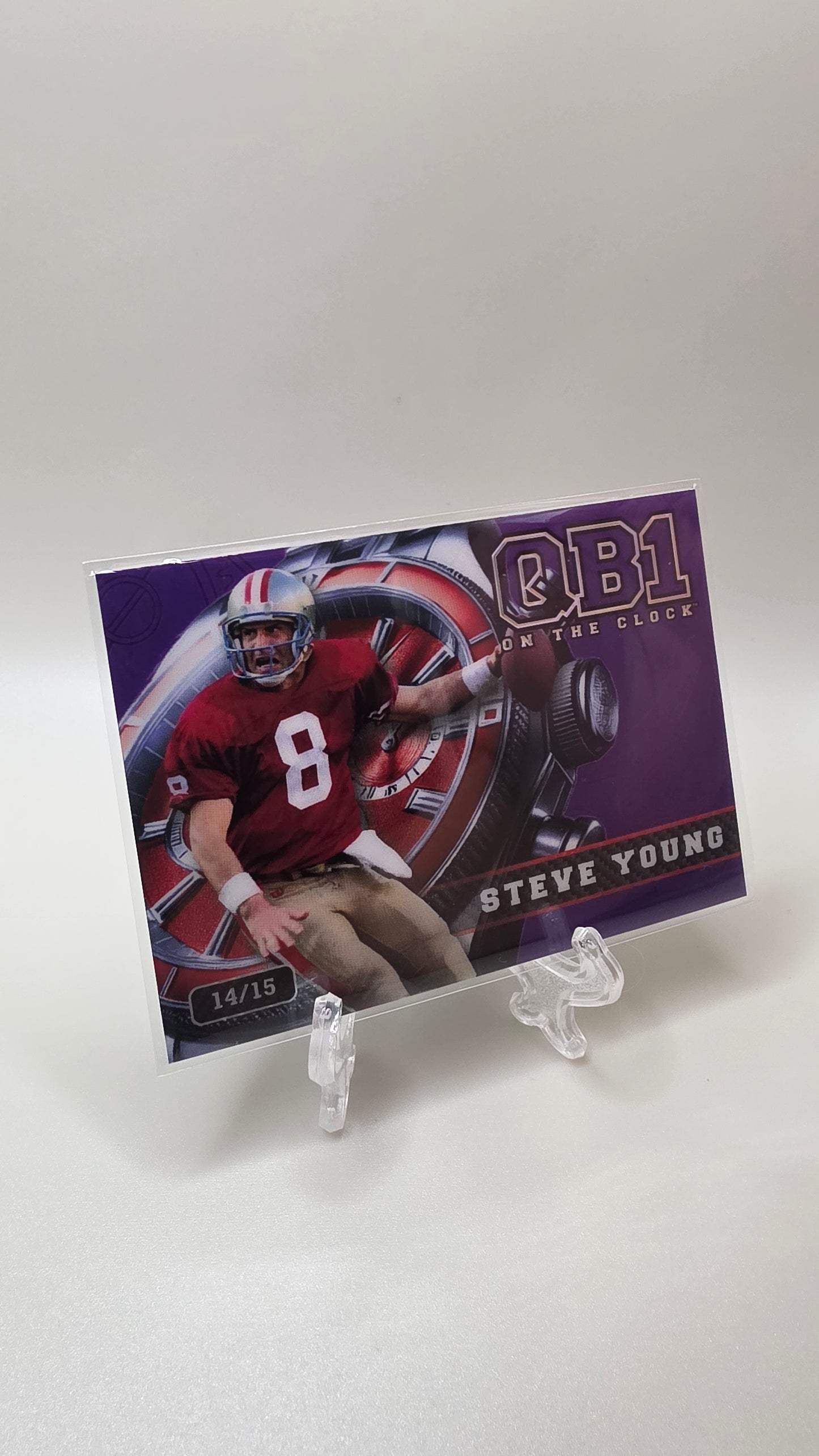 2024 Wild Card Steve Young QB1 On the Clock Purple Red Face /15 #OCW-PL-SY1