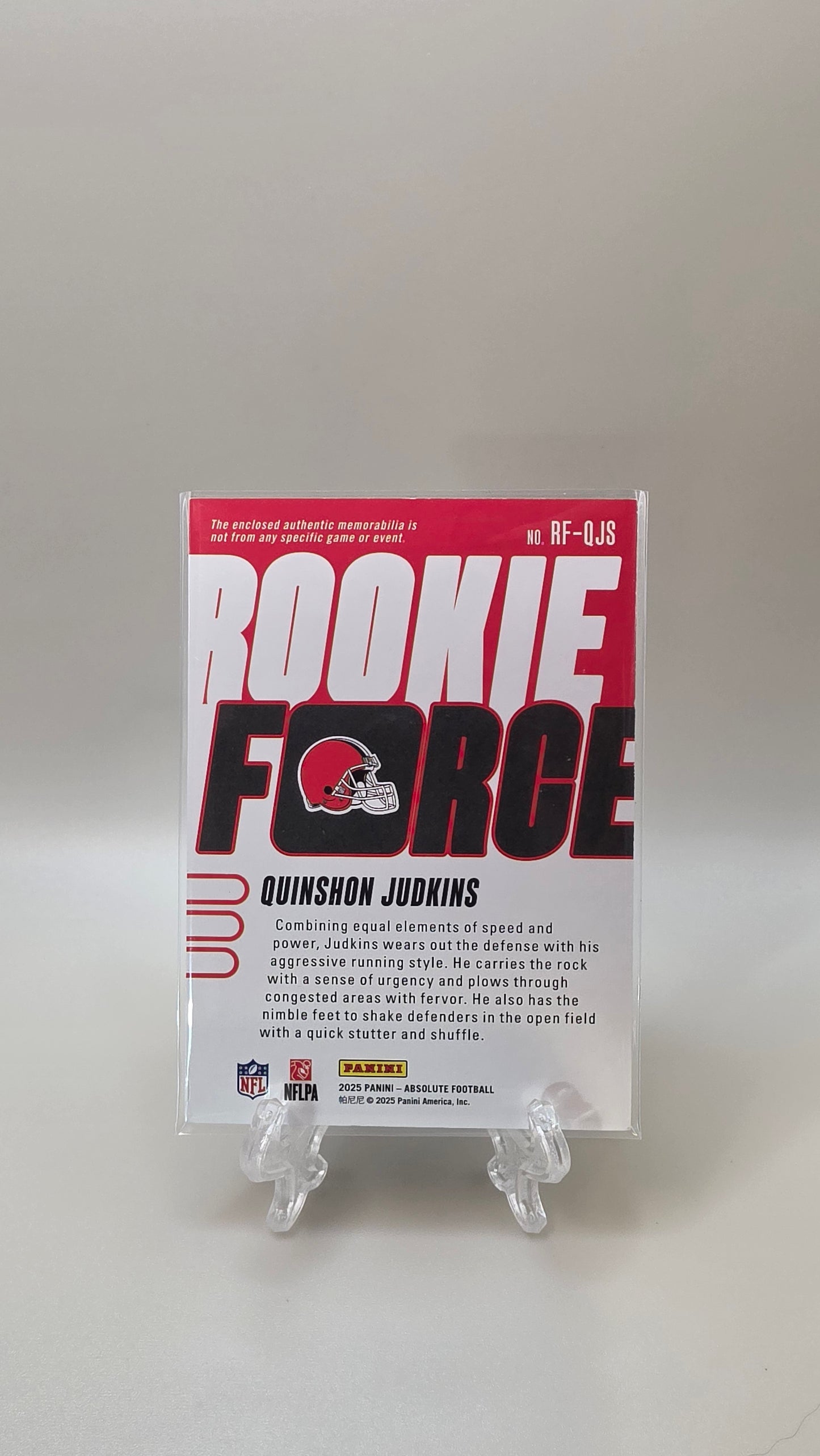 2025 Absolute Qunshon Judkins Rookie Force RC #RF-QJS