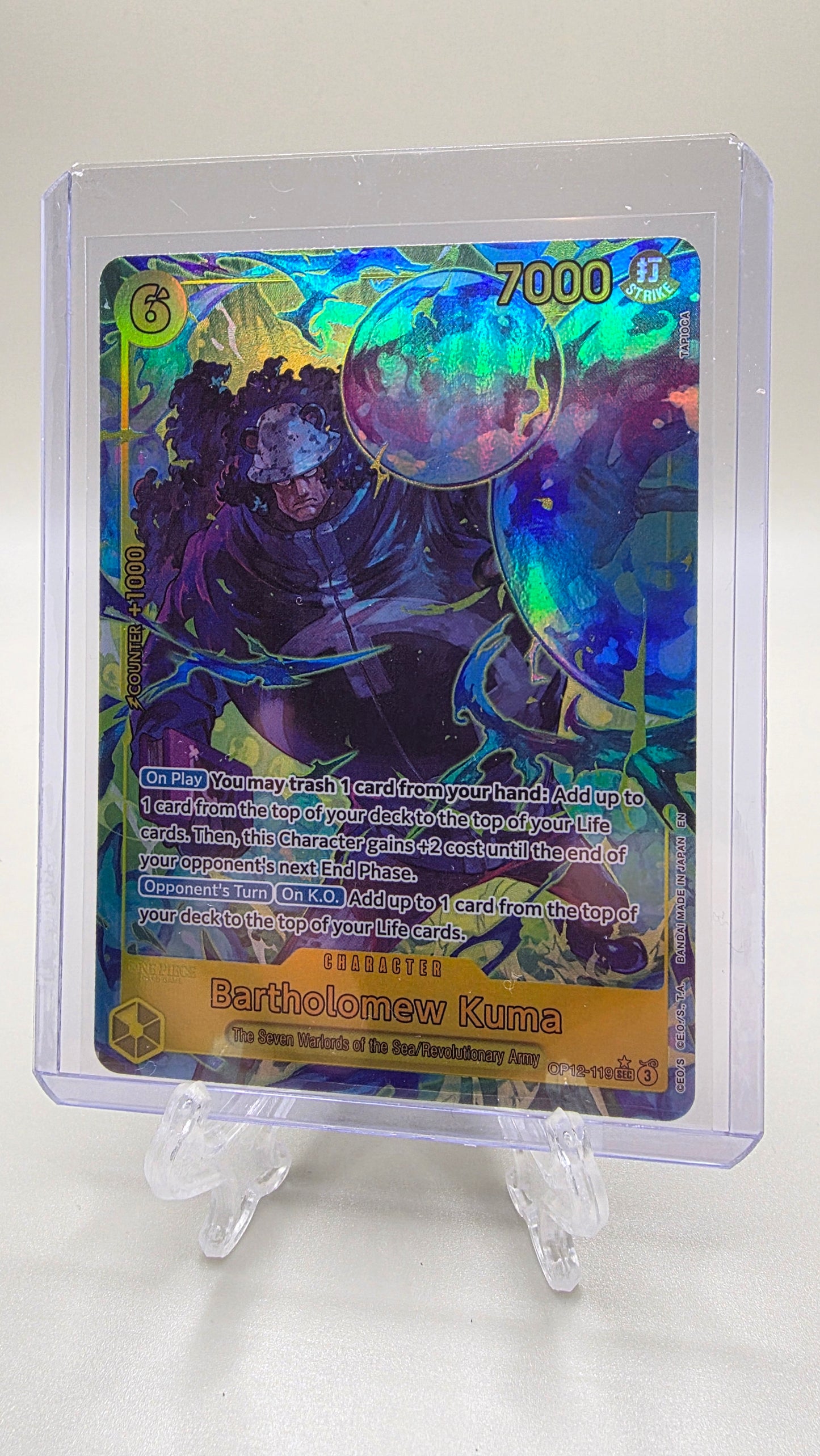 Bartholomew Kuma OP12-119 SEC⭐ Alt Art One Piece TCG (Legacy of the Master set) English (Copy)