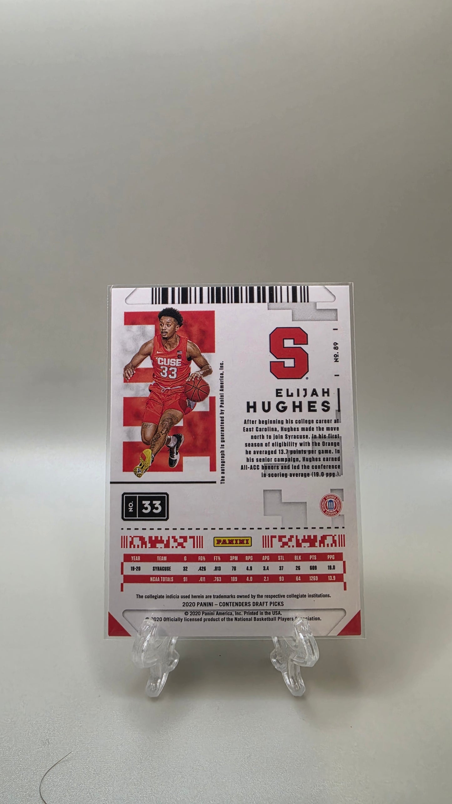 2020 Contenders Elijah Hughes Game Ticket Green RC Auto #33