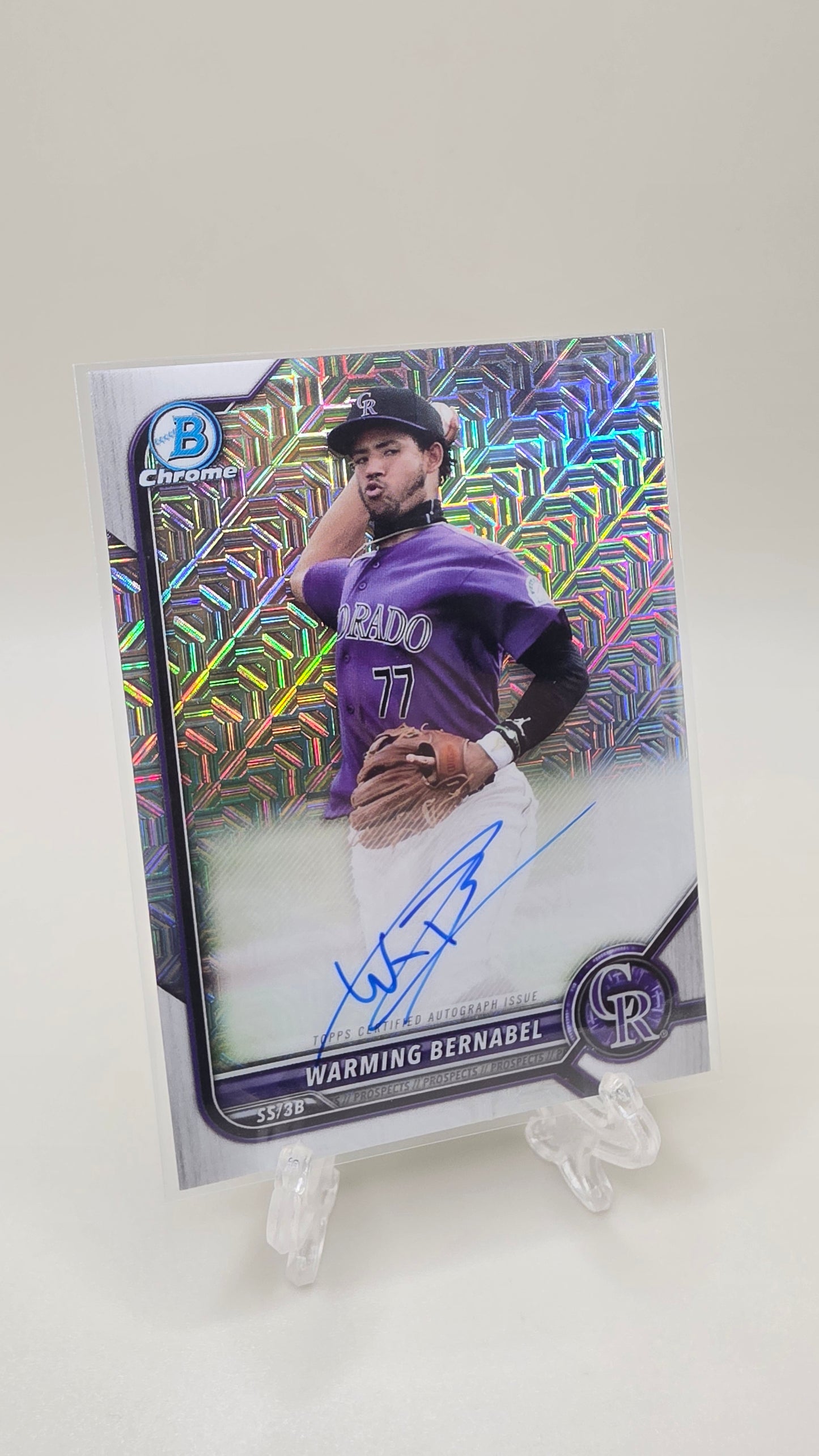 2022 Bowman Chrome Warming Bernable Mojo Refractor Auto #BMA-WB