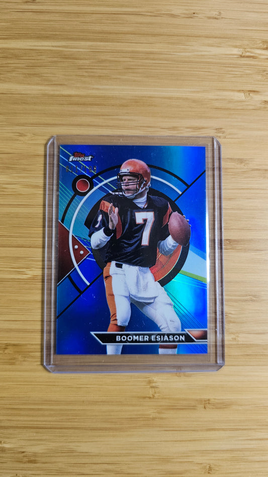 2024 Topps Finest Boomer Esiason Blue Refractor # /199 Card No.167
