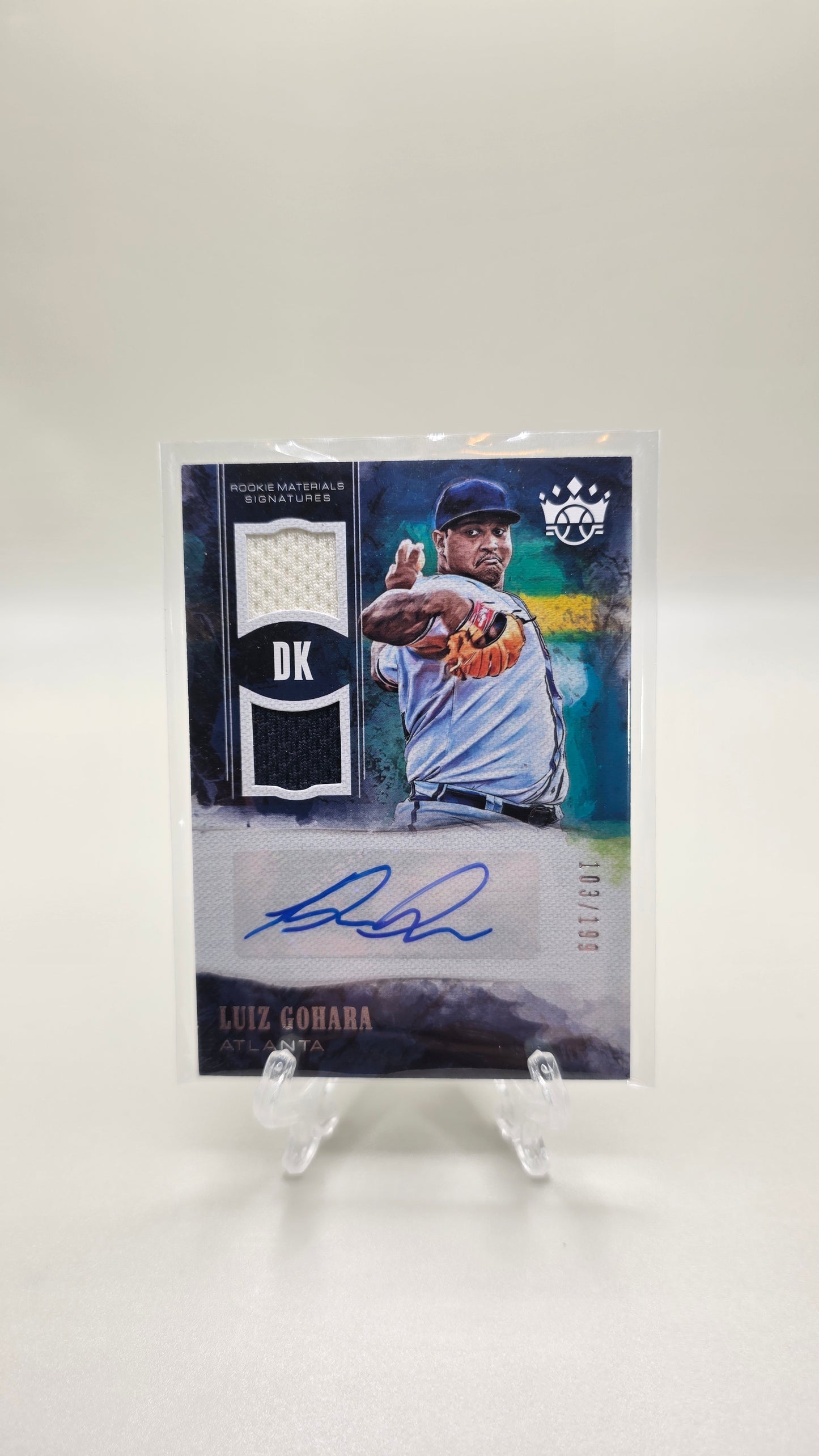 2018 Panini Diamond Kings Materials Signatures Luiz Gohara Rookie Patch Auto #103/199 Card# RMS-LG