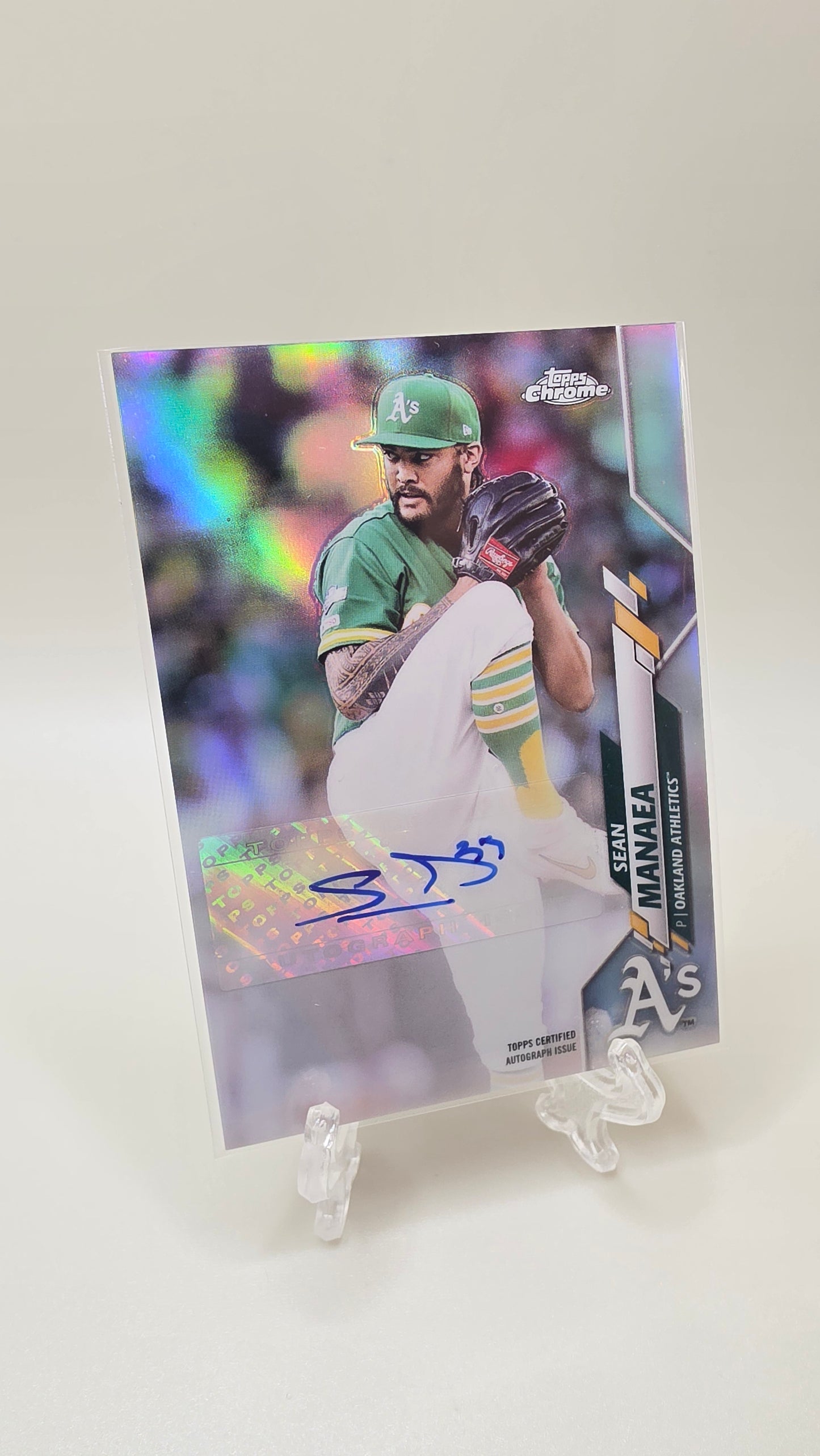 2020 Topps Chrome Sean Manaea Refractor Autograph Card # USA-SMA