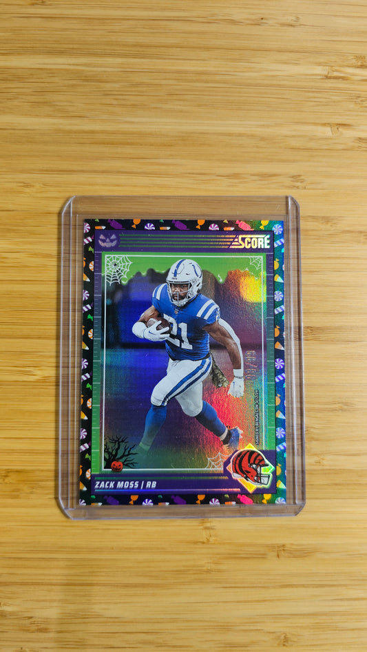 2024 Panini Score-A-Treat Zack Moss Trick or Treat /99 Card #123