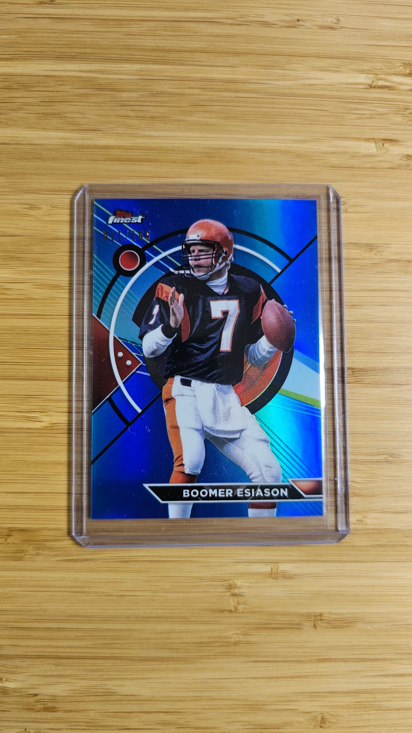 2024 Topps Finest Boomer Esiason Blue Refractor # /199 Card No.167
