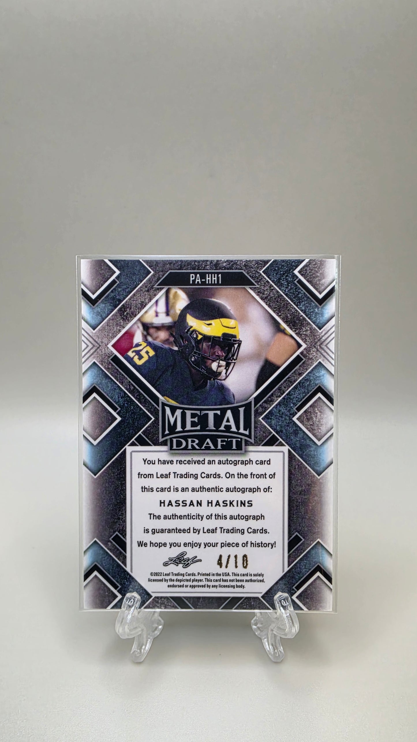 2022 Leaf Metal Hassan Haskins Variation Auto /10 #PA-HH1
