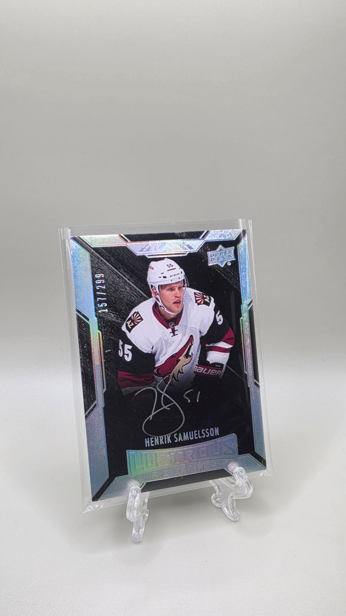 2015-16 Upper Deck Black Henrik Samuelsson Lustrous Rookie Auto #/299 Card # 46