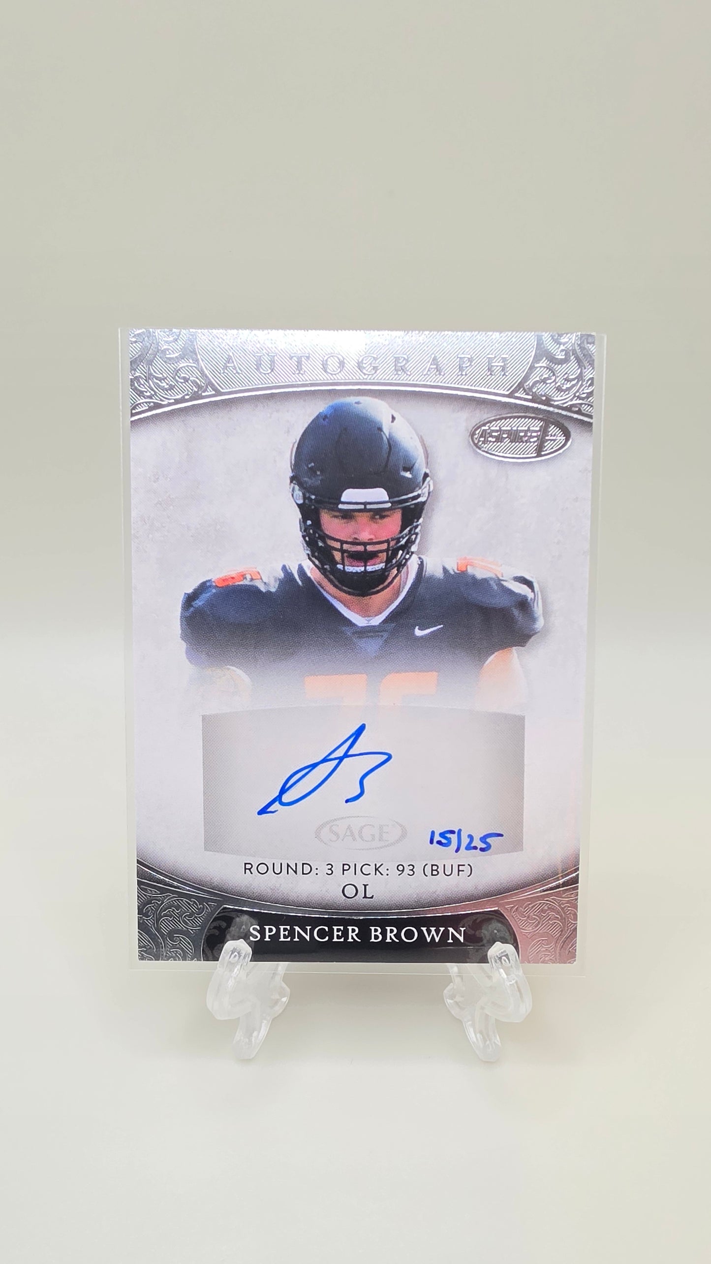 2021 Sage Aspire Spencer Brown Silver Auto #/25 Card # ASP-13