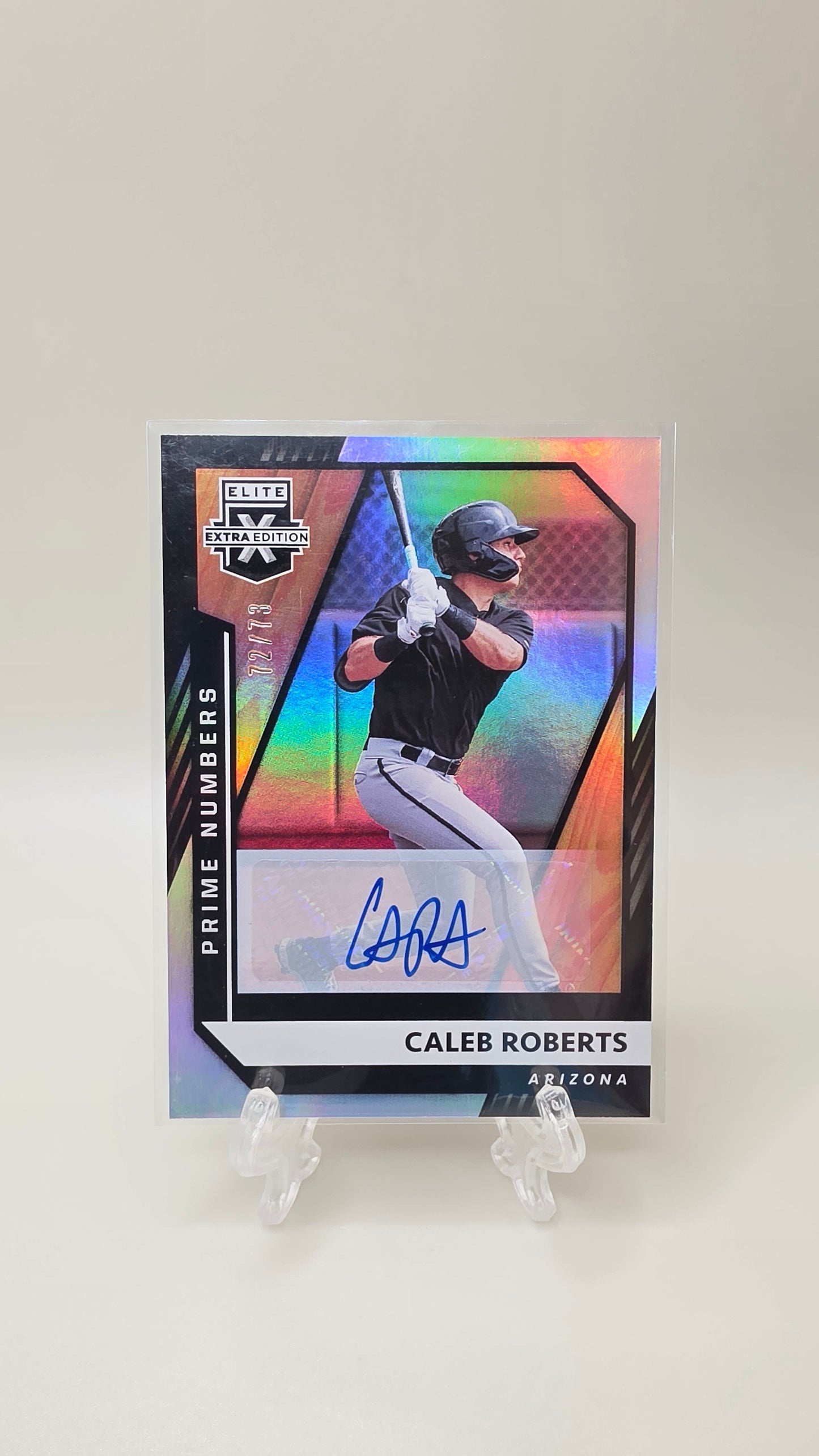 2021 Panini Elite Extra Edition Caleb Roberts Holo Auto #/73 Card # 138