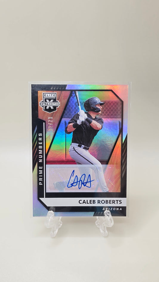 2021 Panini Elite Extra Edition Caleb Roberts Holo Auto #/73 Card # 138