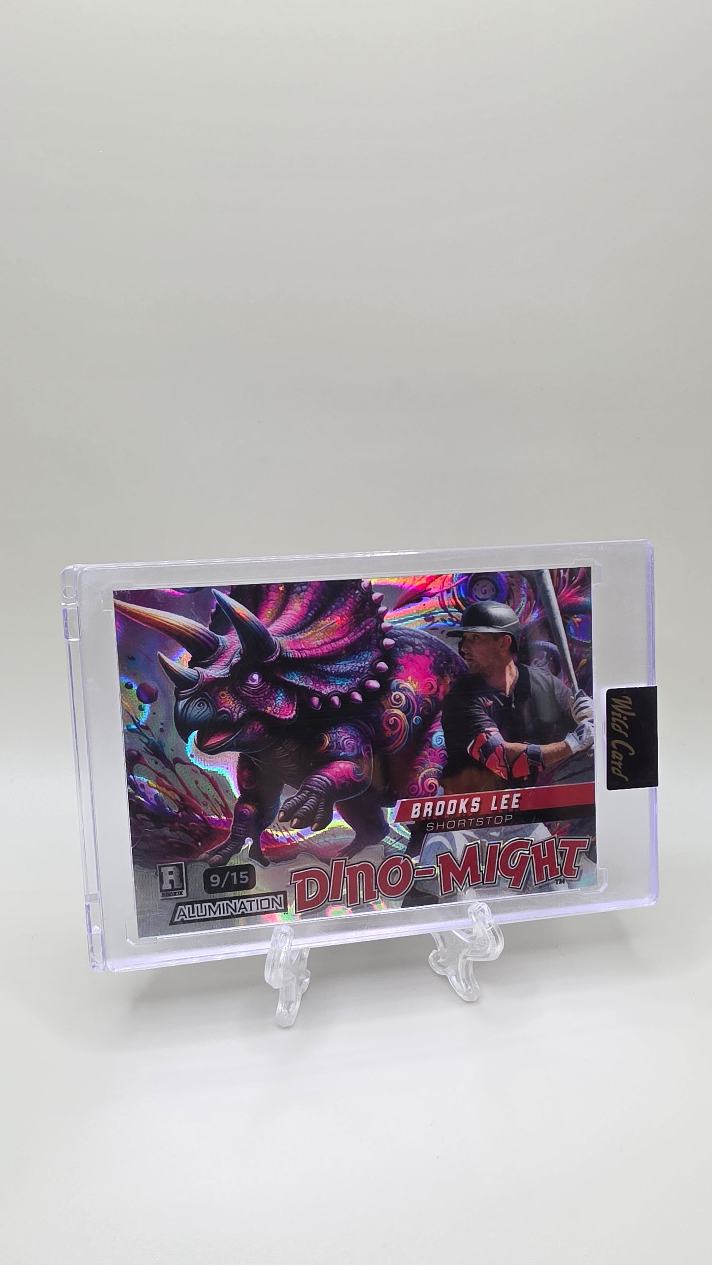 2024 Wild Card Brooks Lee Dino-Might Allumination #/15 Card # DMTRI2-BL