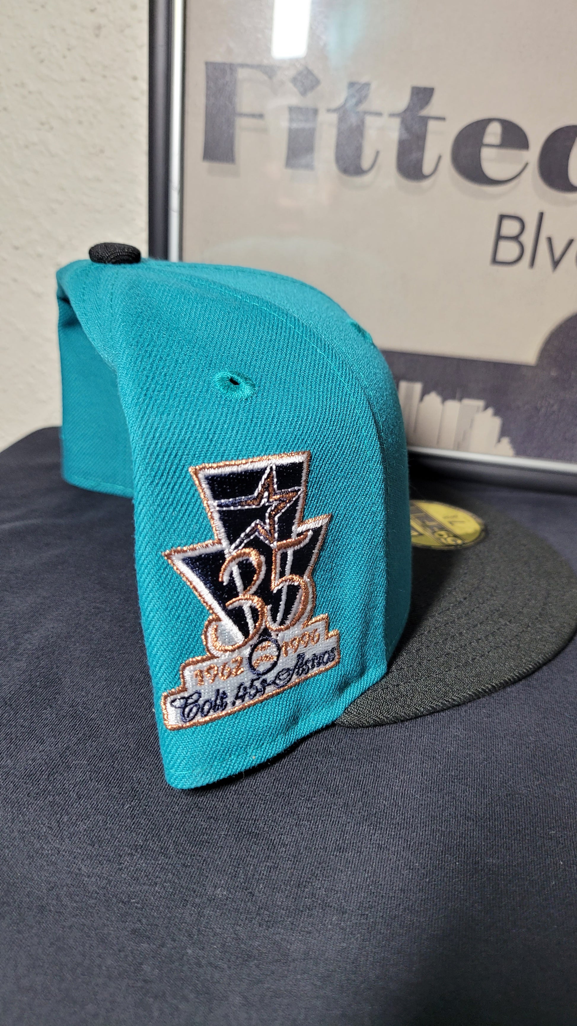 7 1/2 Hat Club Exclusive Copperhead Houston Astros Top 30 Teal Black Two  Tone